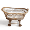 French 1940s Vintage Rattan Baby Cradle - Styylish