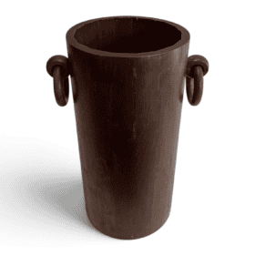 Post-Liberation French Brutalist Wooden Umbrella Stand