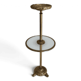 Maison Baguès Gilt Brass and Glass Standing Ashtray
