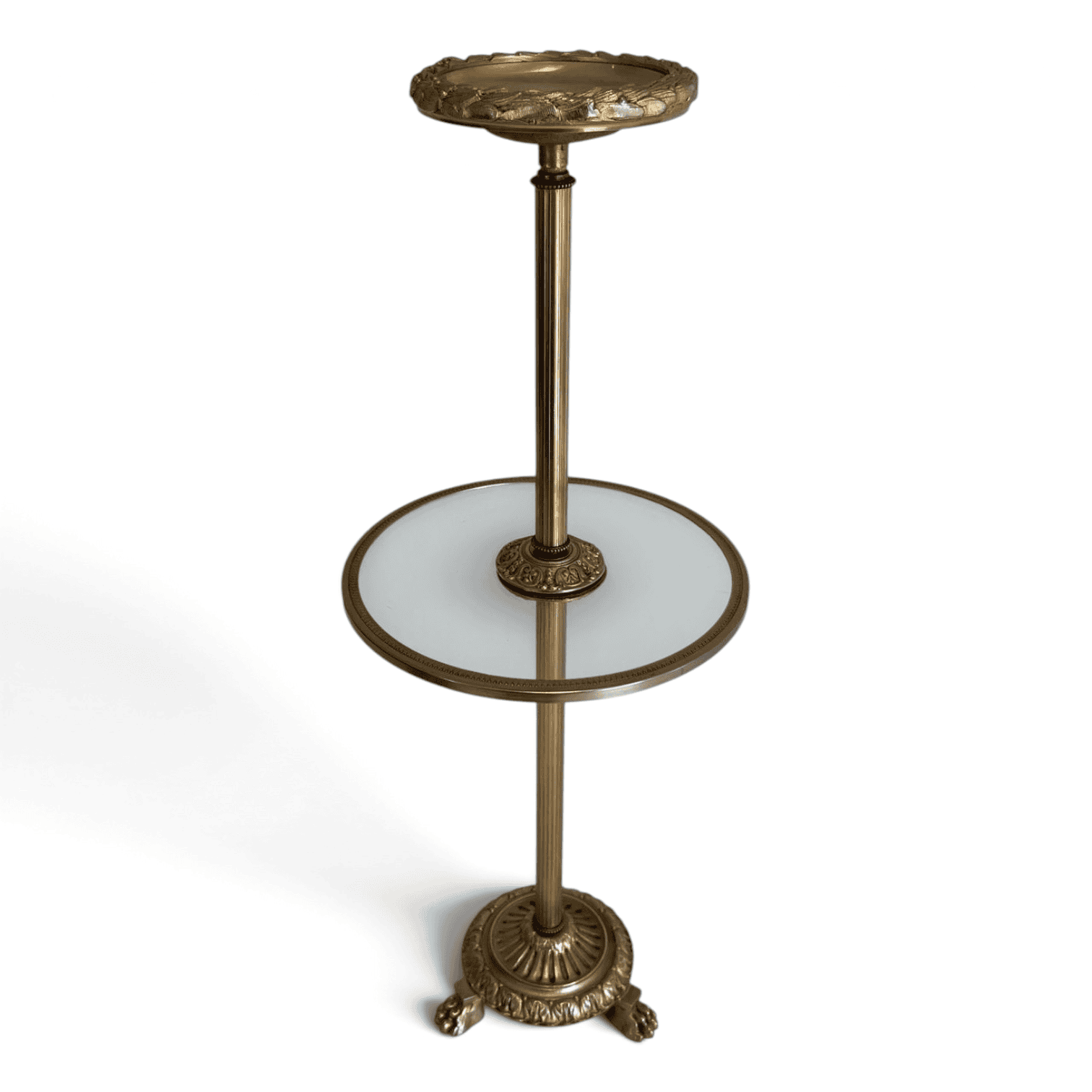 Maison Baguès Gilt Brass and Glass Standing Ashtray - Styylish