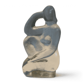 French Art Deco Style Clear Glass Female Nude Sculpture