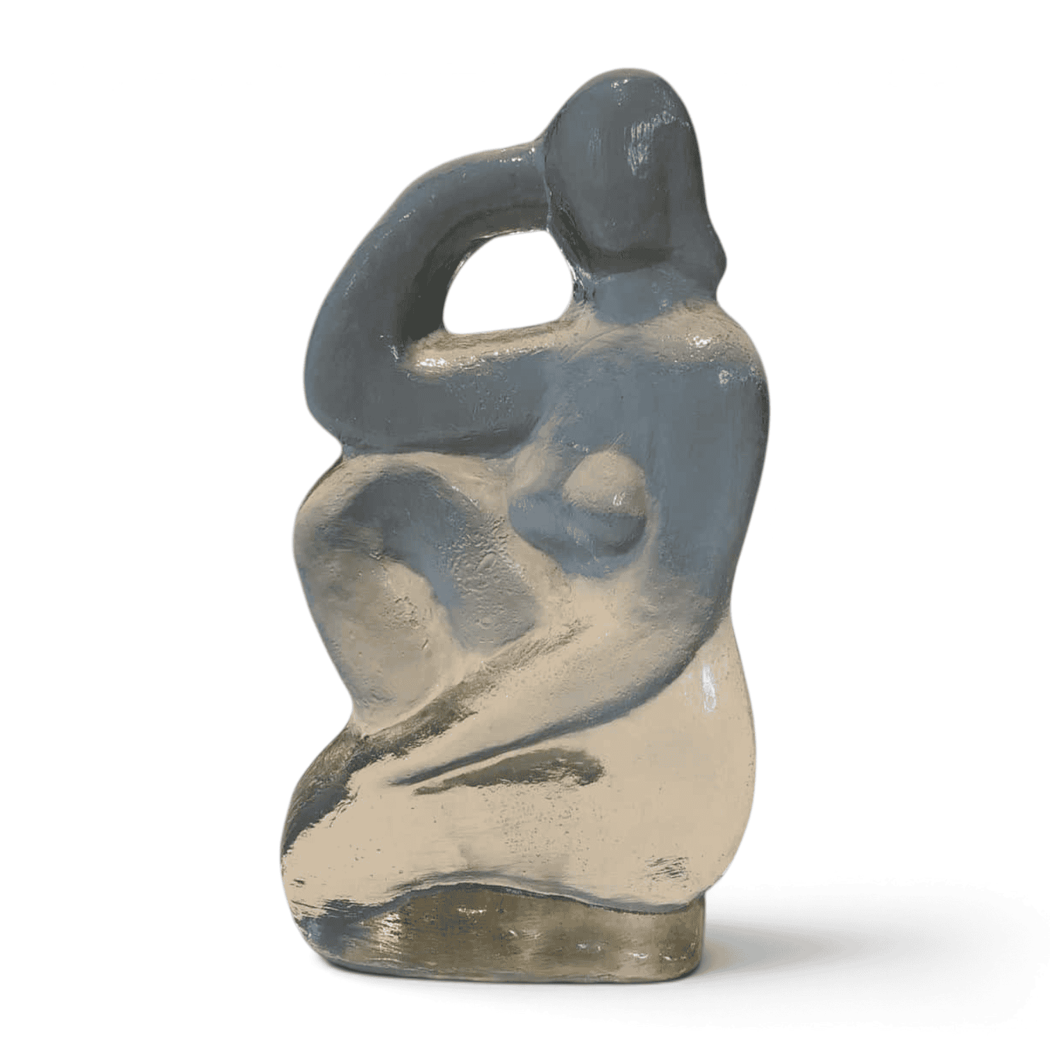 French Art Deco Style Clear Glass Female Nude Sculpture - Styylish