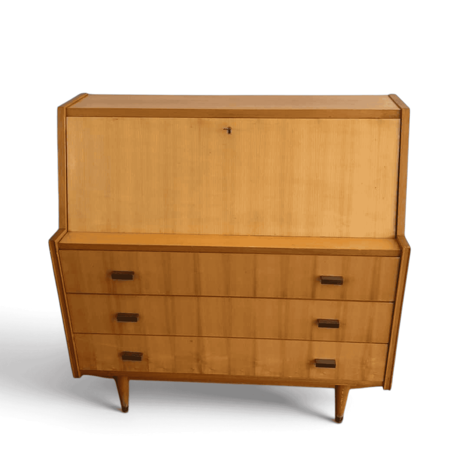 French Sycamore Drop-Front Secretary Desk - Styylish