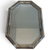 French Octagonal Faceted Mirror with Brass Garlands - Styylish