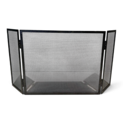 Blackened Steel Three-Panel Fireplace Screen - Styylish