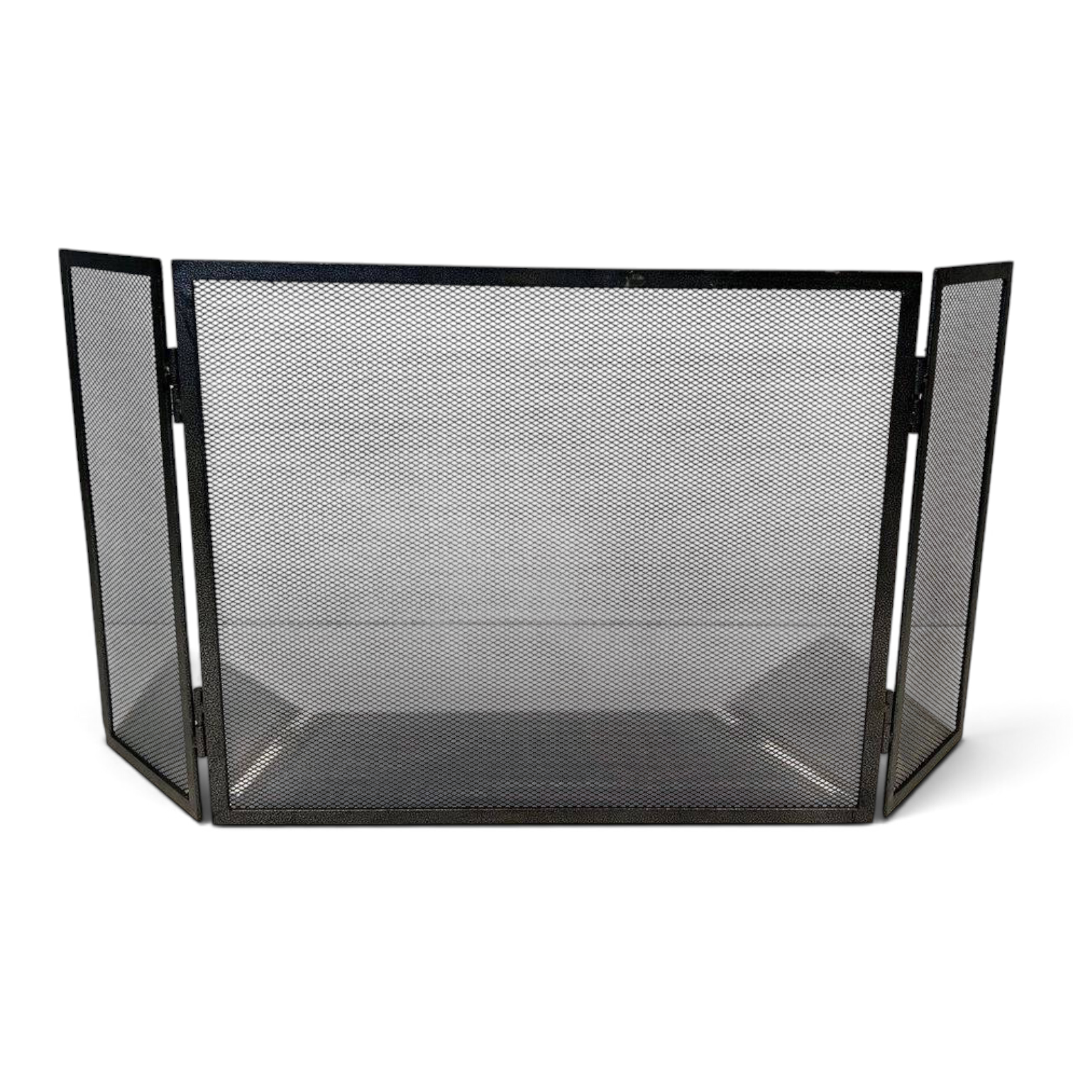 Blackened Steel Three-Panel Fireplace Screen - Styylish