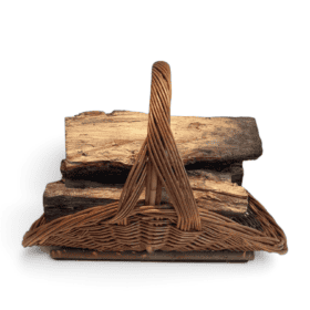 French Rattan Wicker Log Basket