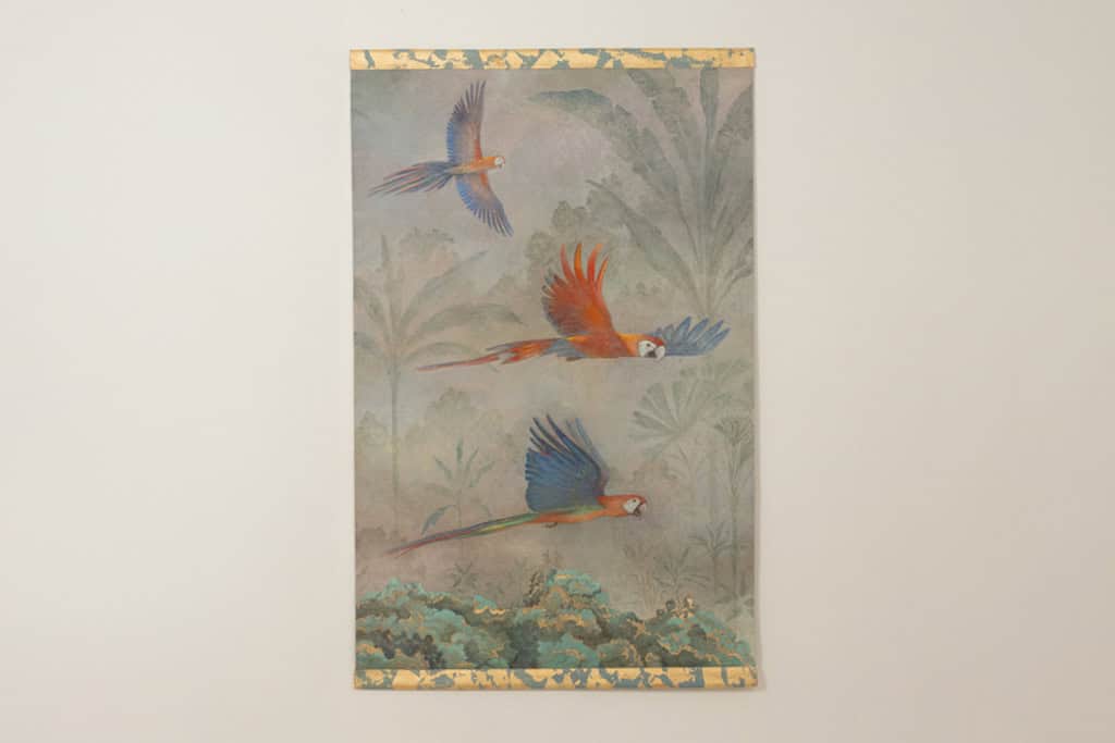 Contemporary French Hand-Painted Parrot Canvas - Front View - Styylish