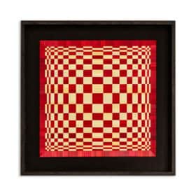 Marianne Leal “Homage to Vasarely” Straw Marquetry Panels