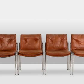 Set of 6 Italian Faux Leather Chairs