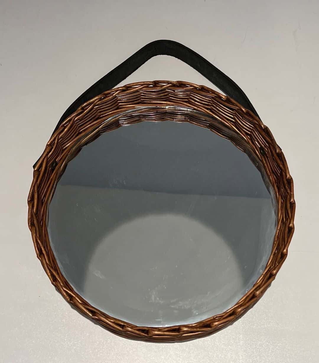 Mid-Century French Rattan Mirror - View One - Styylish