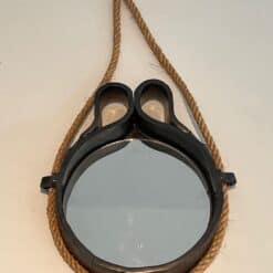 French Black Ceramic Hanging Mirror - Front View - Styylish