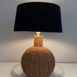 Audoux-Minet Style French Rope Table Lamp - Front View - Styylish