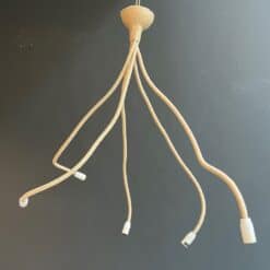 French 1970s Natural Rope Chandelier - Front View - Styylish