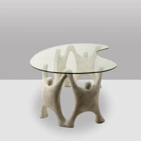 Brutalist Coffee Table with Sculptural Base, 1970