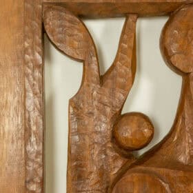 Roger Kressmann. Walnut panel carved with a gouge. 1980s.