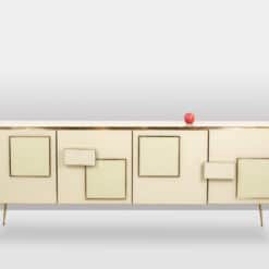 Italian Opal Glass and Gilded Bronze Sideboard - Front View - Styylish