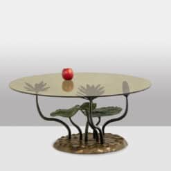 Alternative view of Water Lily Coffee Table in Bronze with two Patinas. 1970s.