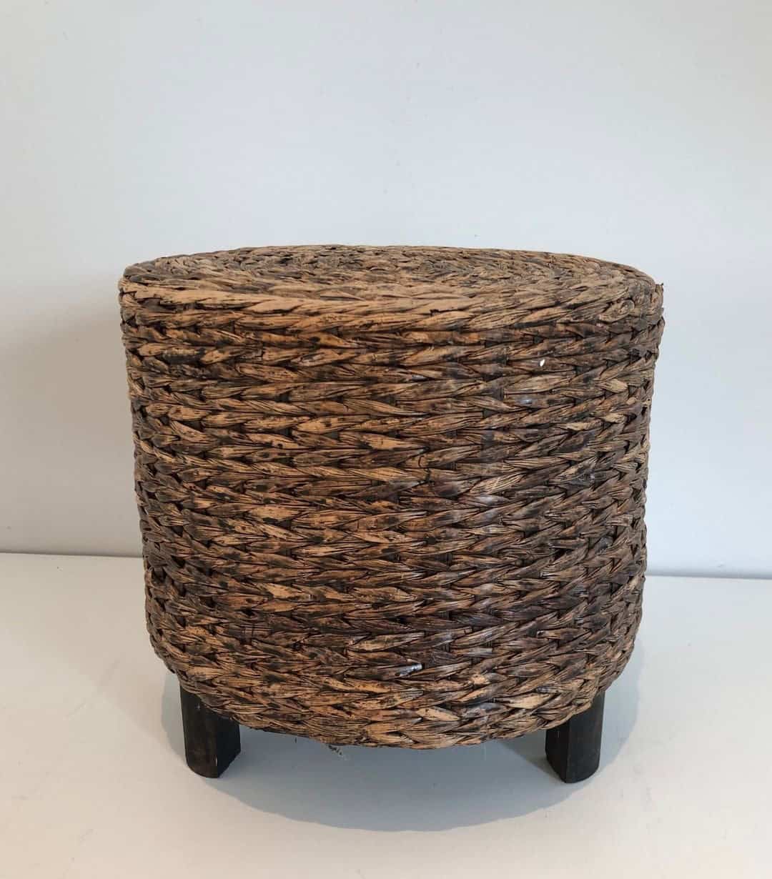 Audoux-Minet Style Rope Stool - Front View - Styylish