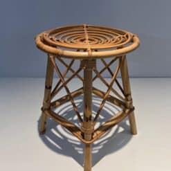Alternative view of Jean Royère Style Rattan Drum Stool