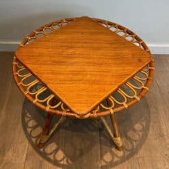 Alternative view of French Mid-Century Trampoline Rattan Coffee Table