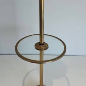 Maison Baguès Gilt Brass and Glass Standing Ashtray