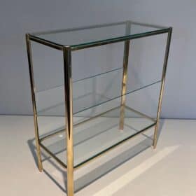 Jacques Théophile Lepelletier Bronze and Glass Magazine Rack