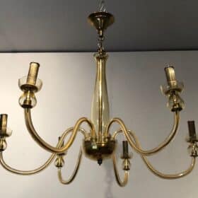 Pair of 1970s Murano Champagne Glass Chandeliers