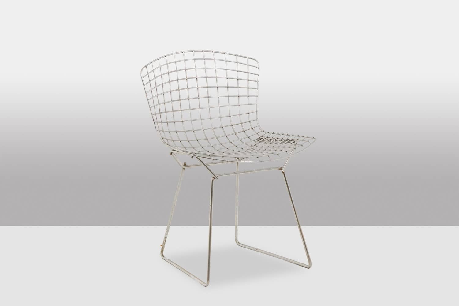 Harry Bertoia for Knoll Chrome-Plated Steel Chairs - Angle View - Styylish