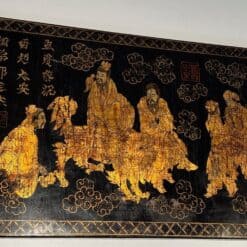 Alternative view of French Chinoiserie Black Lacquer and Gilt Panel