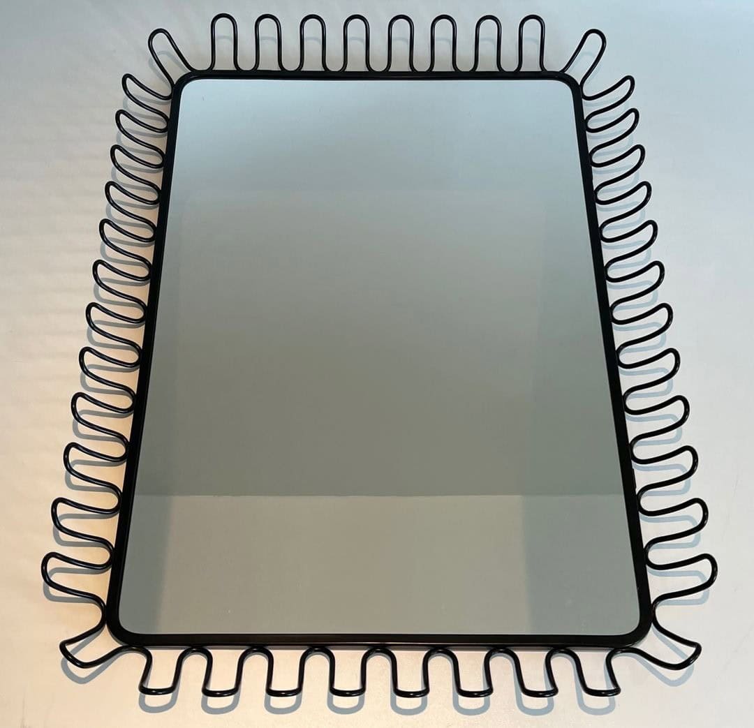 French Jean Royère Style Coiled Wire Mirrors - Image 2