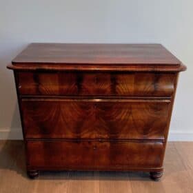 French Empire Commode in Flamed Mahogany