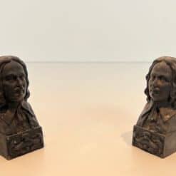 Beethoven Cast Iron Andirons - Angled Pair View - Styylish