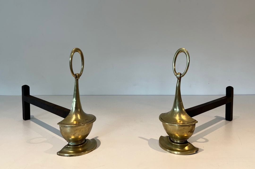 Neoclassical Bronze Andirons - Image 2