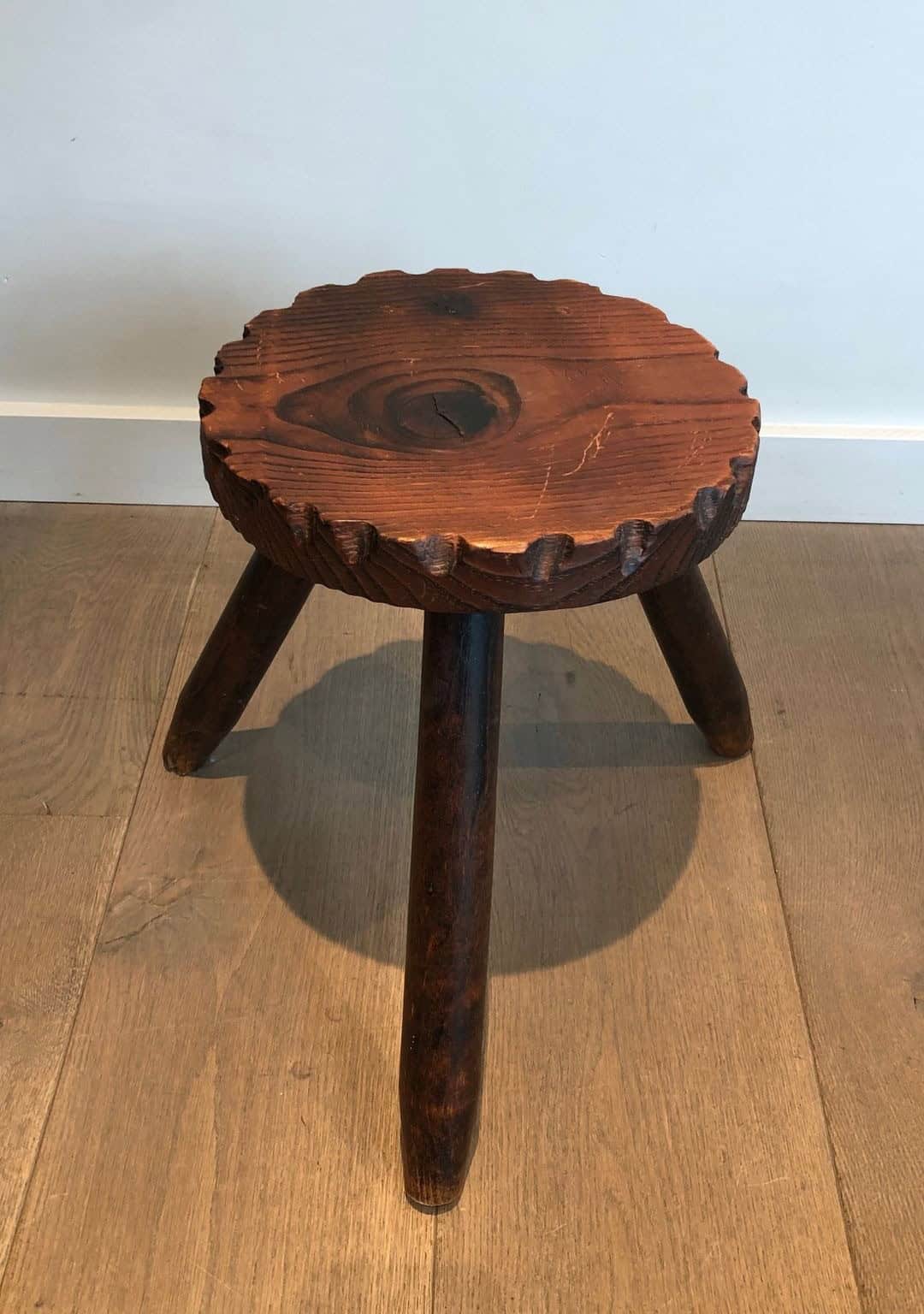 French Brutalist Pine Stools - Image 11