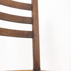 Set of 8 Vintage Oak and Straw-Seated Chairs - Back and Seat View - Styylish