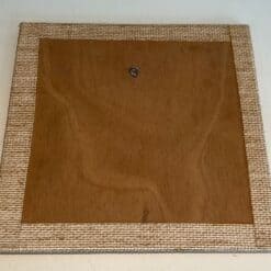 French Mid-Century Raffia and Ceramic Roundel Mirror - Back View - Styylish