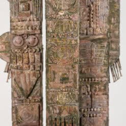 Lawrence Signed Double-Sided Carved Wood Sculpture - Middle Detail Three - Styylish