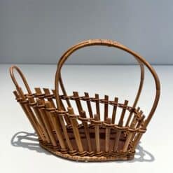 French 1970s Rattan Bottle Holder - Side Detail Two - Styylish