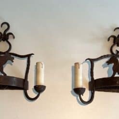 Pair of French 1950s Wrought Iron Animal Wall Lights - Image 11