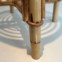 French 1940s–1950s Rattan Drum Stool - Image 11