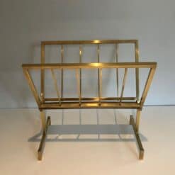 French 1970s Brass Magazine Rack - Image 11