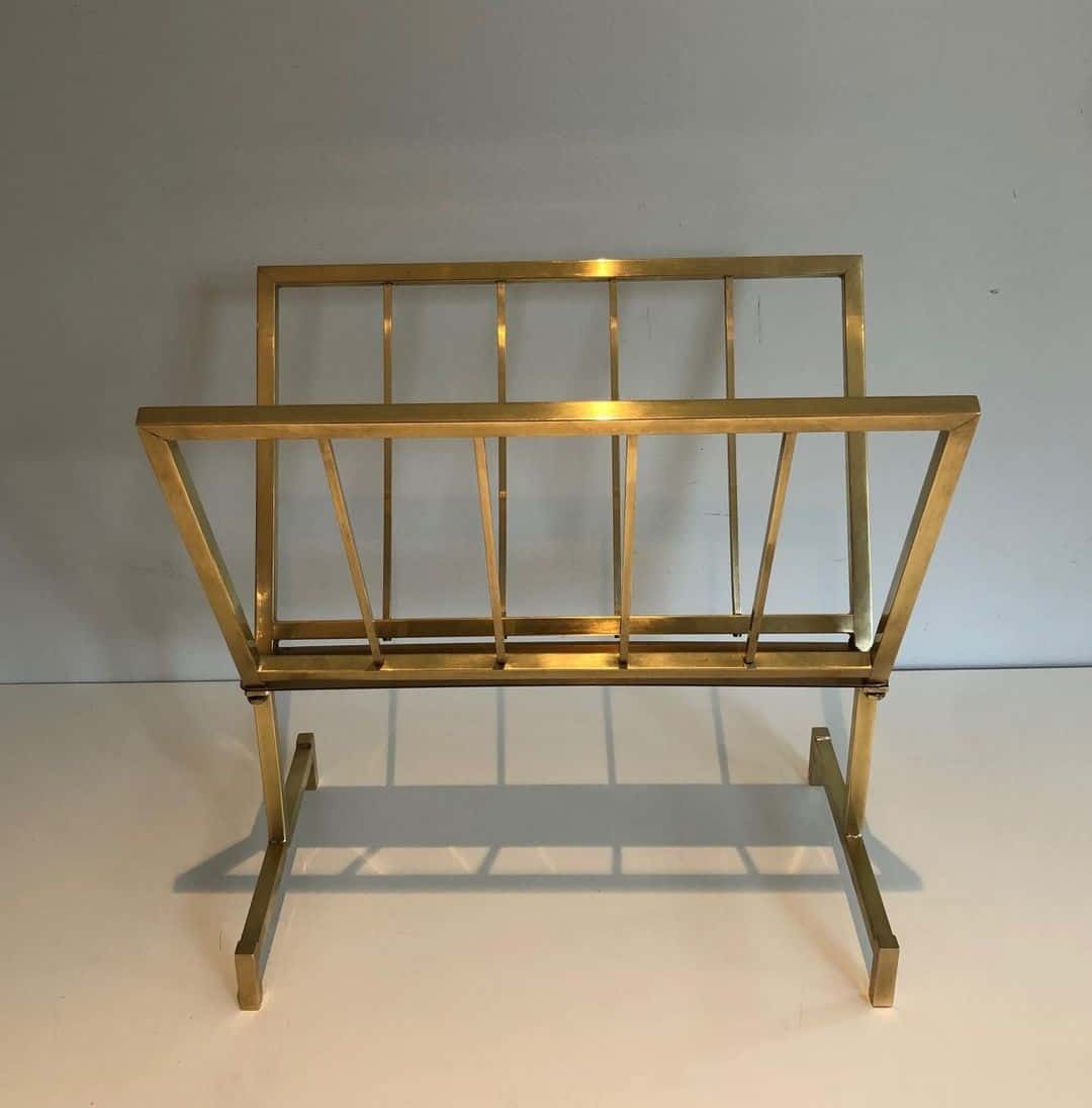 French 1970s Brass Magazine Rack - Image 11