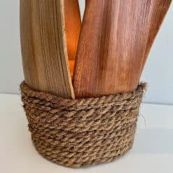 French 1970s Rattan Palm Tree Lamp - Image 11