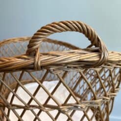 French 1940s Vintage Rattan Baby Cradle - Image 11
