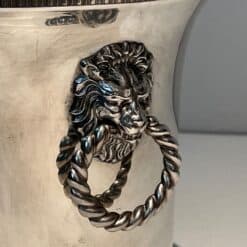 Pair of French Silver-Plated Champagne Buckets with Lion Masks - Lion Detail Three - Styylish
