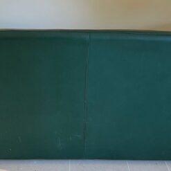 French Art Deco Revival Dark Green Leather Sofa - Image 11