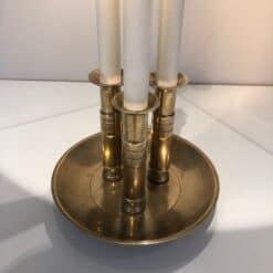 Pair of French Adjustable Table Lamps, Brass White Lacquer, Circa 1940 - Image 11