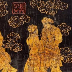 French Chinoiserie Black Lacquer and Gilt Panel - Image 11