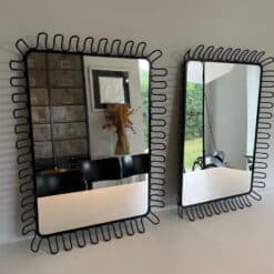 French Jean Royère Style Coiled Wire Mirrors - Image 11